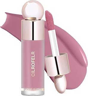 Cilrofelr Dewy Liquid Blush, Soft Cream Liquid Blush for Cheek, Buildable & Blendable Pigment, Lightweight & Smooth Texture, Longwear Formula for a Soft, Natural Flush (04 Rosy Mauve)