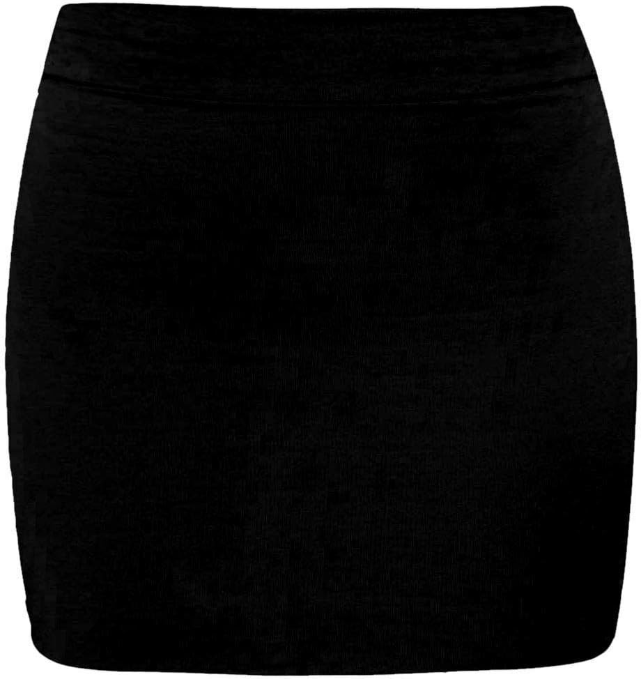 Colop Womens Plain Stretch Bodycon Short Mini Office Ladies Pencil Skirt Size 8-26