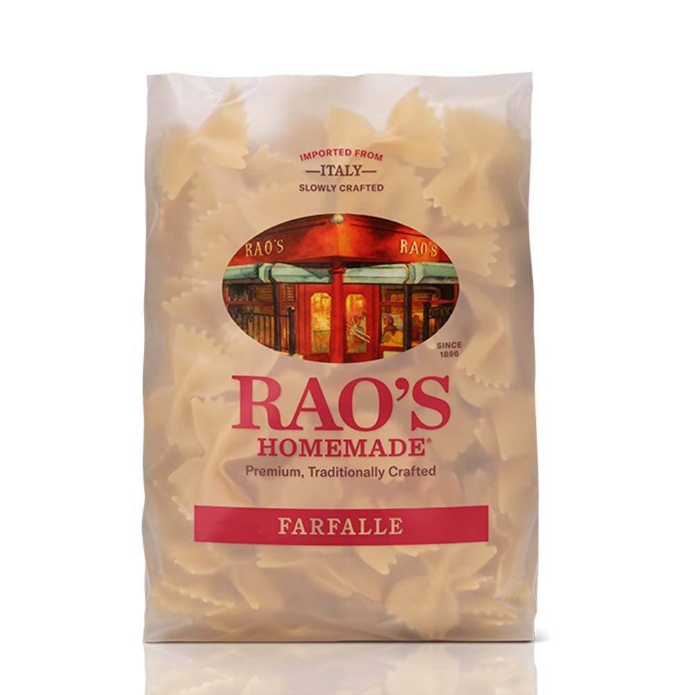Rao's Homemade Farfalle Pasta, 16oz, Traditionally Crafted, Premium Quality, From Durum Semolina Flour, Traditional Bronze Die Cut, Imported from Italy