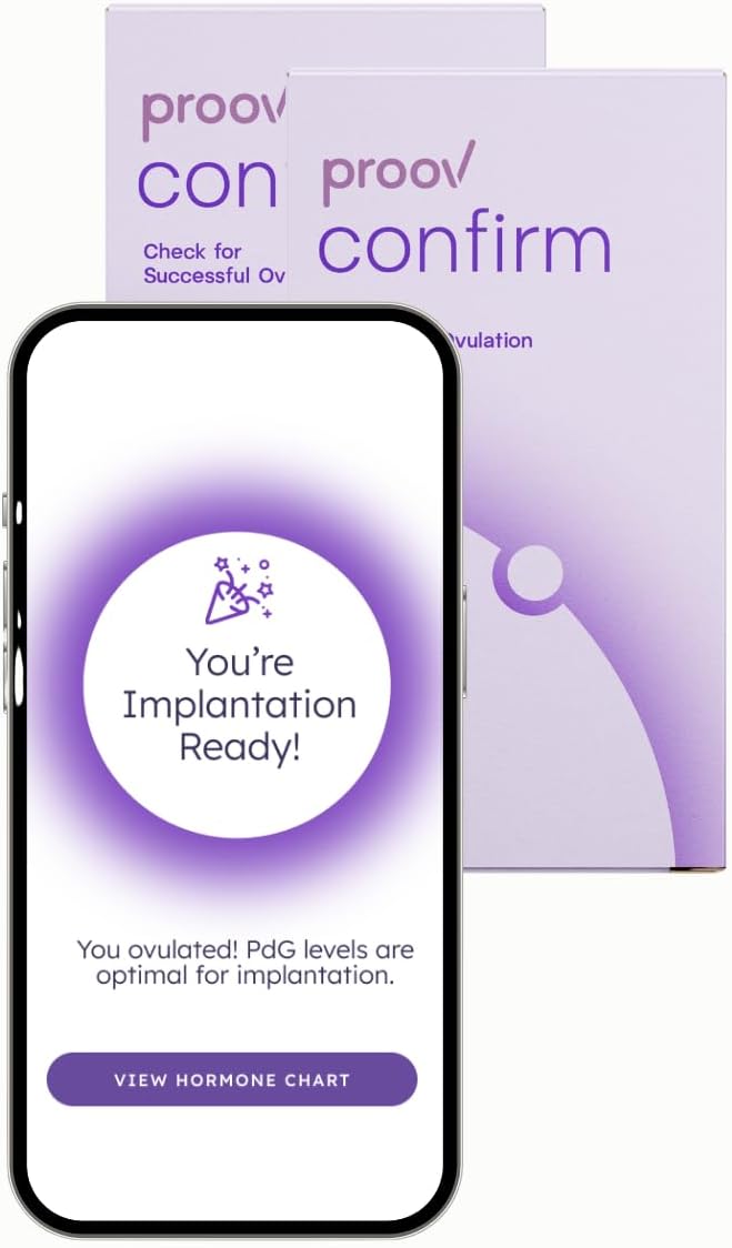 Proov Confirm Implantation & Pregnancy Readiness Test - FDA Cleared Advanced Women’s Fertility Kit - Exclusive Progesterone Scoring System -2 Kit -Fertility & Hormone Tracker -Use with Ovulation Tests