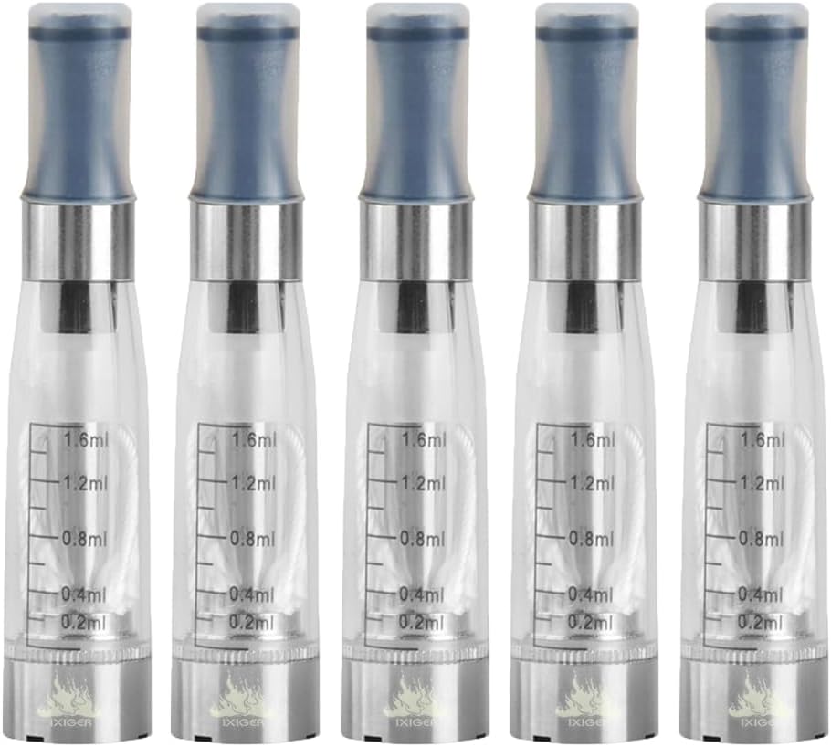IXIGER 5*CE4 Transparent Clear Vapor Atomizer/Atomiser, E Cig Clearomizer/Clearomizer, fits ego MT3/CE4/CE5/CE6 Battery of E Cigarette, Electronic Cigarette Vape Pen, E Shisha, No Nicotine