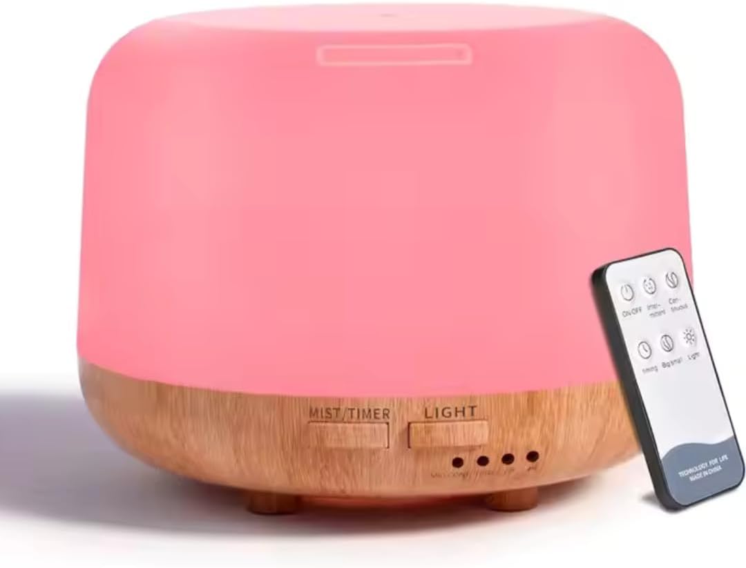 Diffuser 300ML Essential Oil Diffuser Humidifier Aromatherapy Ultrasonic Air Vapouriser Scented Fragrance with Remote, Mist Modes, Automatic Off and 7 LED Lights for Home Office Sleep
