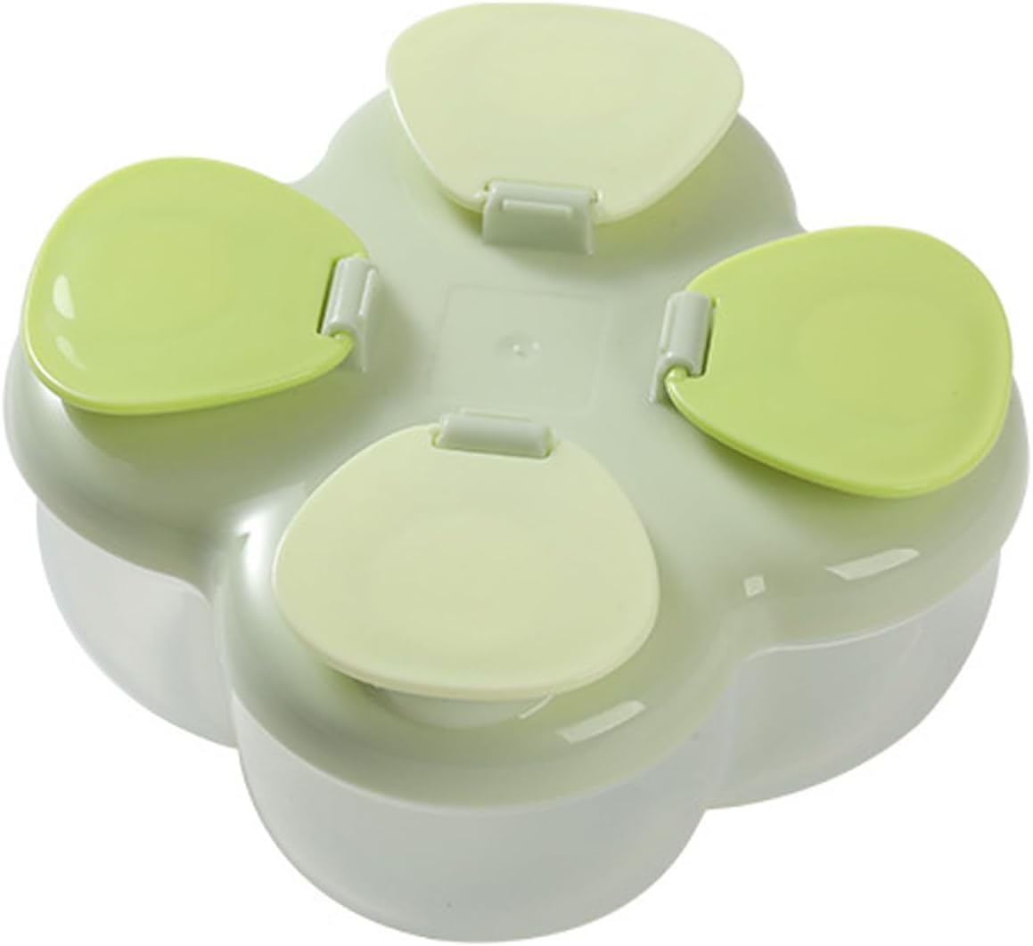 Multi Use 4 Section Food Storage Container with Secure Top Portable Design for Infant Milk Powder Essential Multi Use Baby Dispenser with Spoon