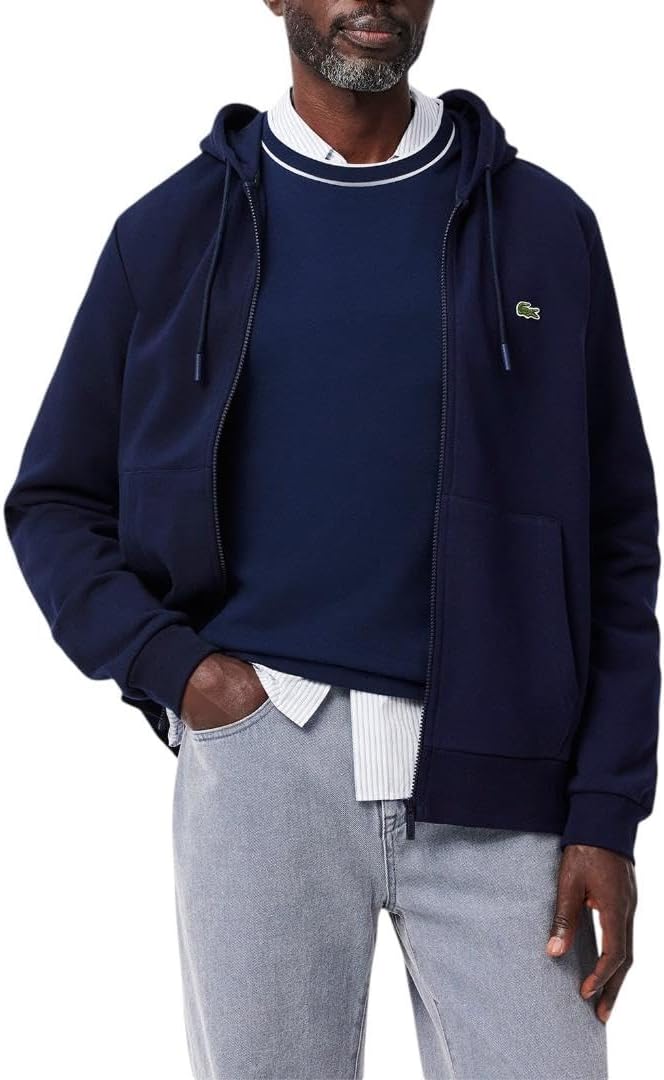Lacoste Mens Ls Solid Full Zip