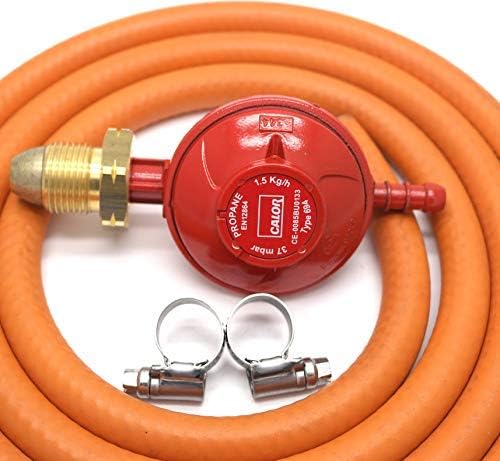 Calor Gas Brand 37Mbar Propane Gas Regulator 2Mt Hose & 2 Clips