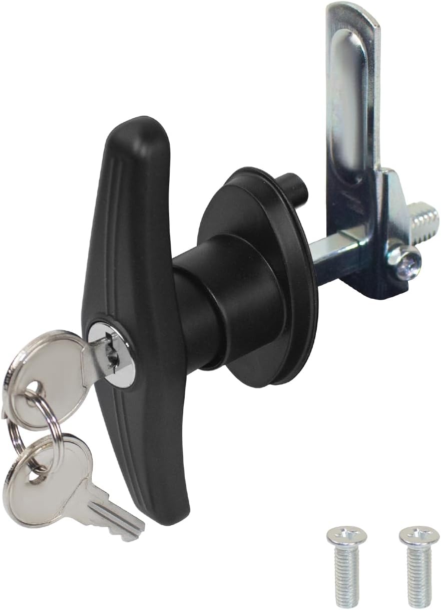 Truck Cap Camper Shell T-Handle Lock Latch Replacement Parts, Truck Bed Topper Door Locking Kit Accessories with Keys - Left Lock