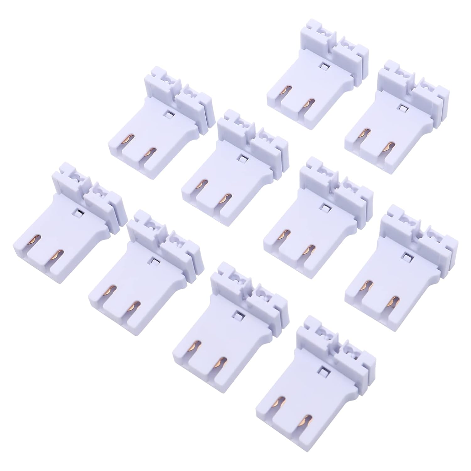 Mobestech 10pcs Fluorescent Lamp Holder Fluorescent Tombstones Non Shunted Tombstones Non Shunted Bi-pin Tombstone Light Base Light Bulbs Light Bulb Socket in-line Test Stand White T8