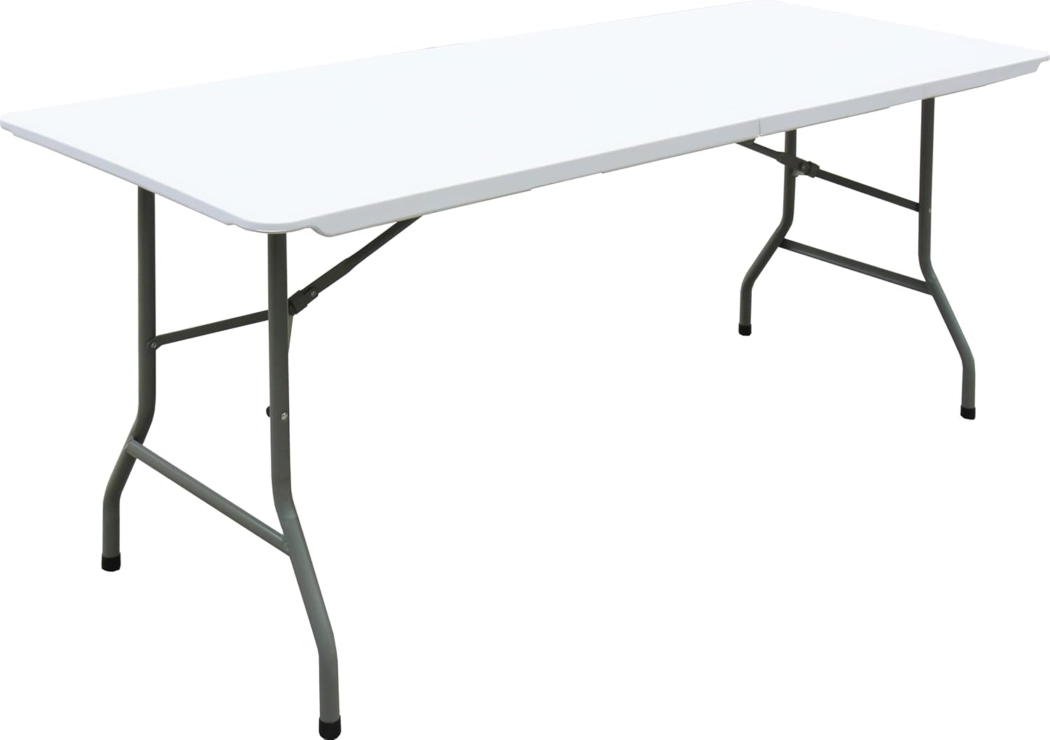 Folding Table 6ft Heavy Duty Plastic Outdoor Table Trestle Camping Buffet Wedding Indoor Market Picnic Garden Party (6ft)