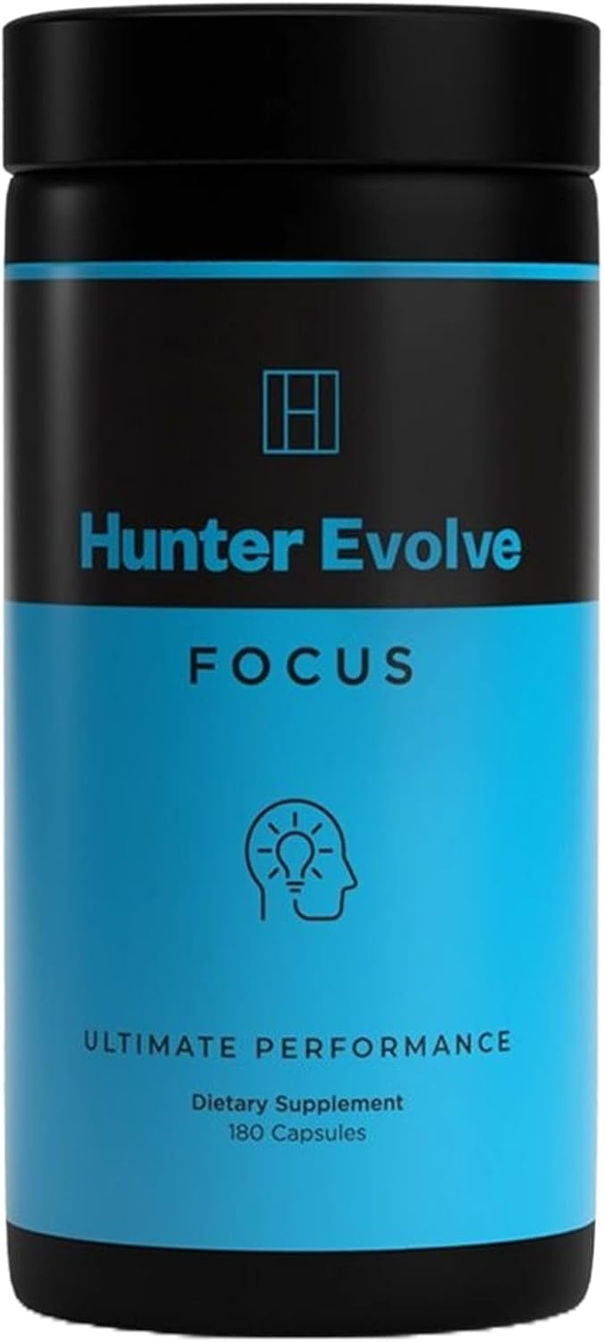 Genuine Hunter Focus Premium Nootropic Brain Supplement for Memory and Focus - US Made with All Natural Ingredients Incl L-Theanine, Bacopa Monnieri & Lion's Mane