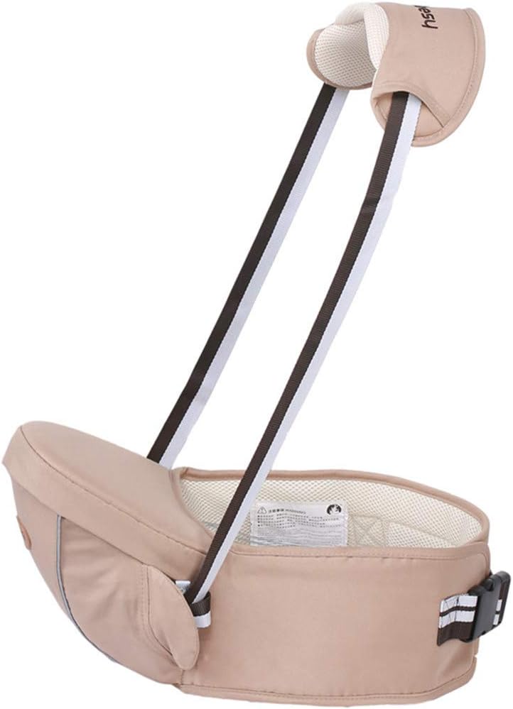 Ergonomic Hipseat Baby Carrier with Shoulder Strap, Waist Stool Seat for Carrying Baby Toddlers, Light Weight and Labor Saving-Khaki