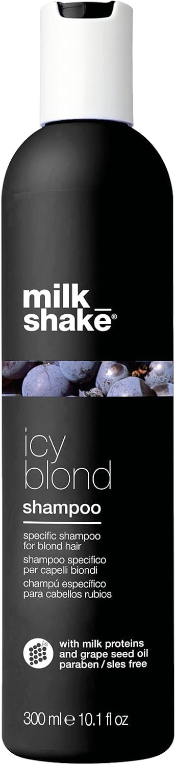 milk_shake | Icy Blond Shampoo 300 ml, Specific Anti-Yellow Shampoo for Blonde or Lightened Hair, with Black Pigment, Made in Italy
