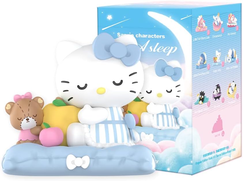 POP MART Sanrio characters Fall Asleep Series 1Box 2.5 inches Articulated Character Premium Design gifts for women Fan-Favorite blind box Collectible Toy Art Toy Action Figure