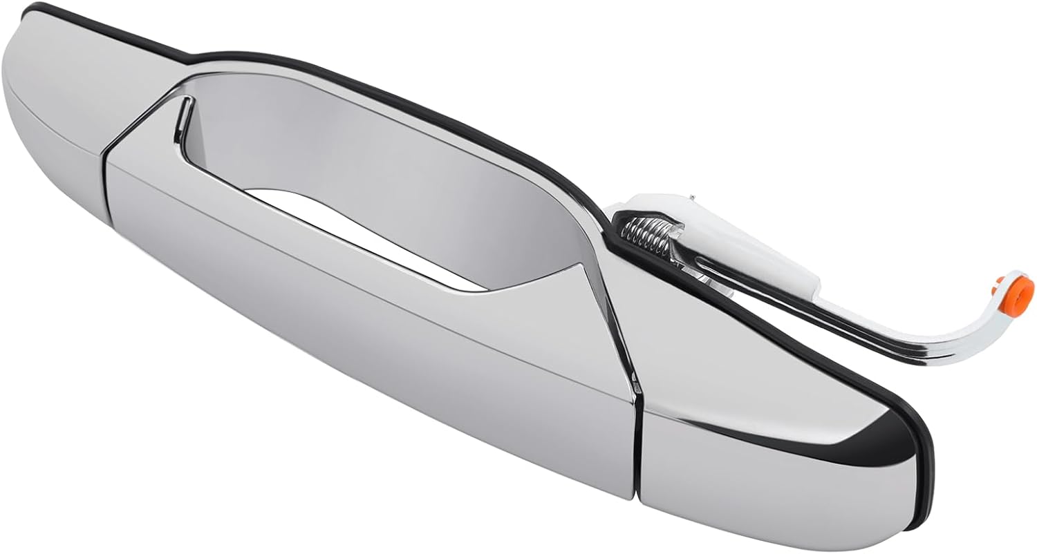 Exterior Chrome Door Handle, Rear Driver Side - Compatible with 2007-2013 Chevy Silverado Suburban Tahoe GMC Sierra Yukon Cadillac Escalade - Replace 22738725 84053448 15915659 80105
