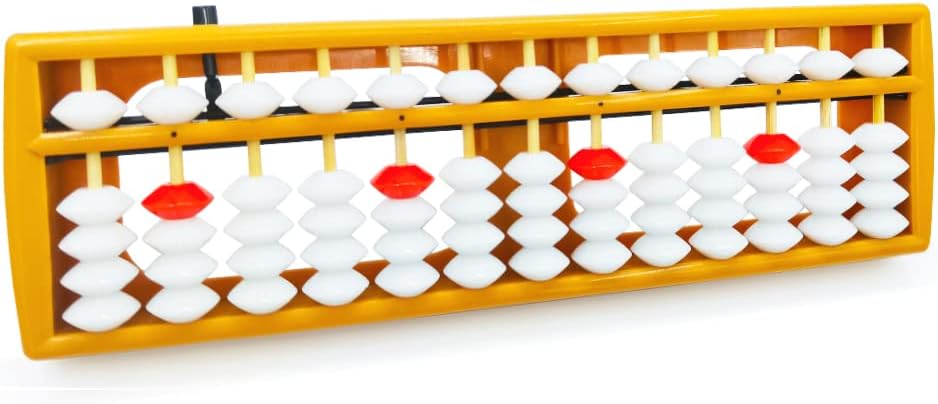 Abacus，Soroban, Abacus for Adults, Professional 13 Column Abacus for Math with Reset Button，Digits and Educational Learning Tool （9.8 inch）