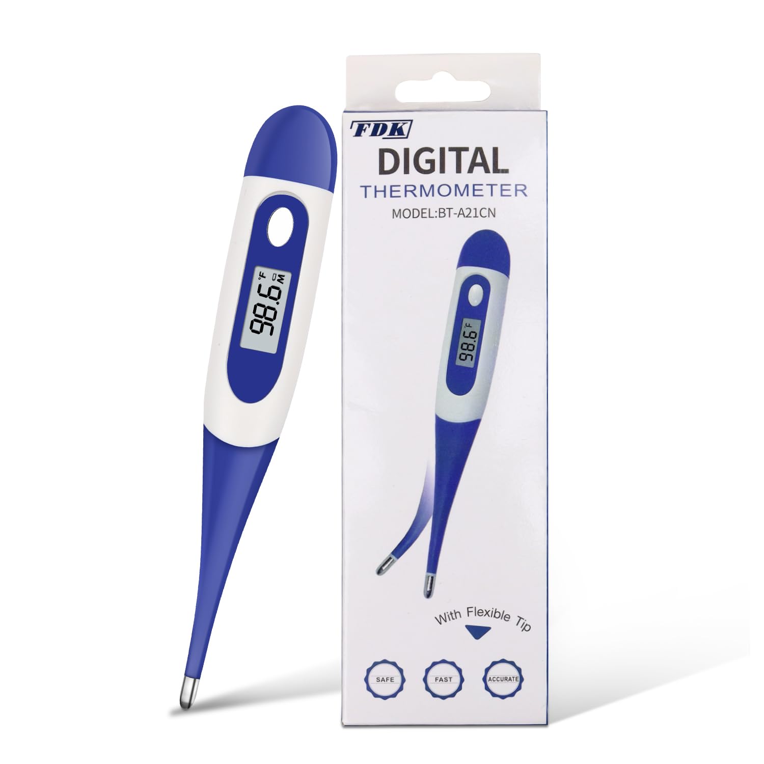 Digital Thermometers for Adults Kids, Fast Accurate & Safe Baby Thermometer for Oral, Medical Grade Temperature, Easy-to-Read Digital Display