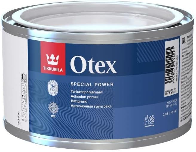 TIKKURILA Otex - Quick Drying & Durable Full Matt Adhesion Primer (Solvent-Based) - 0.25 Litres