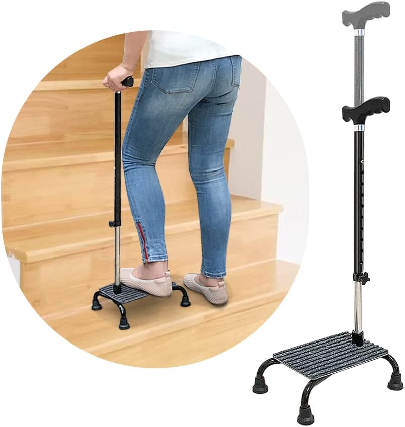 Stair Climbing Cane Portable Stair Lifts Aid Elderly Half Steps Assist Devices Seniors Stairlift Standing Support Stick for Walking up and Down Step Stairs Mobility with Non-Slip Base
