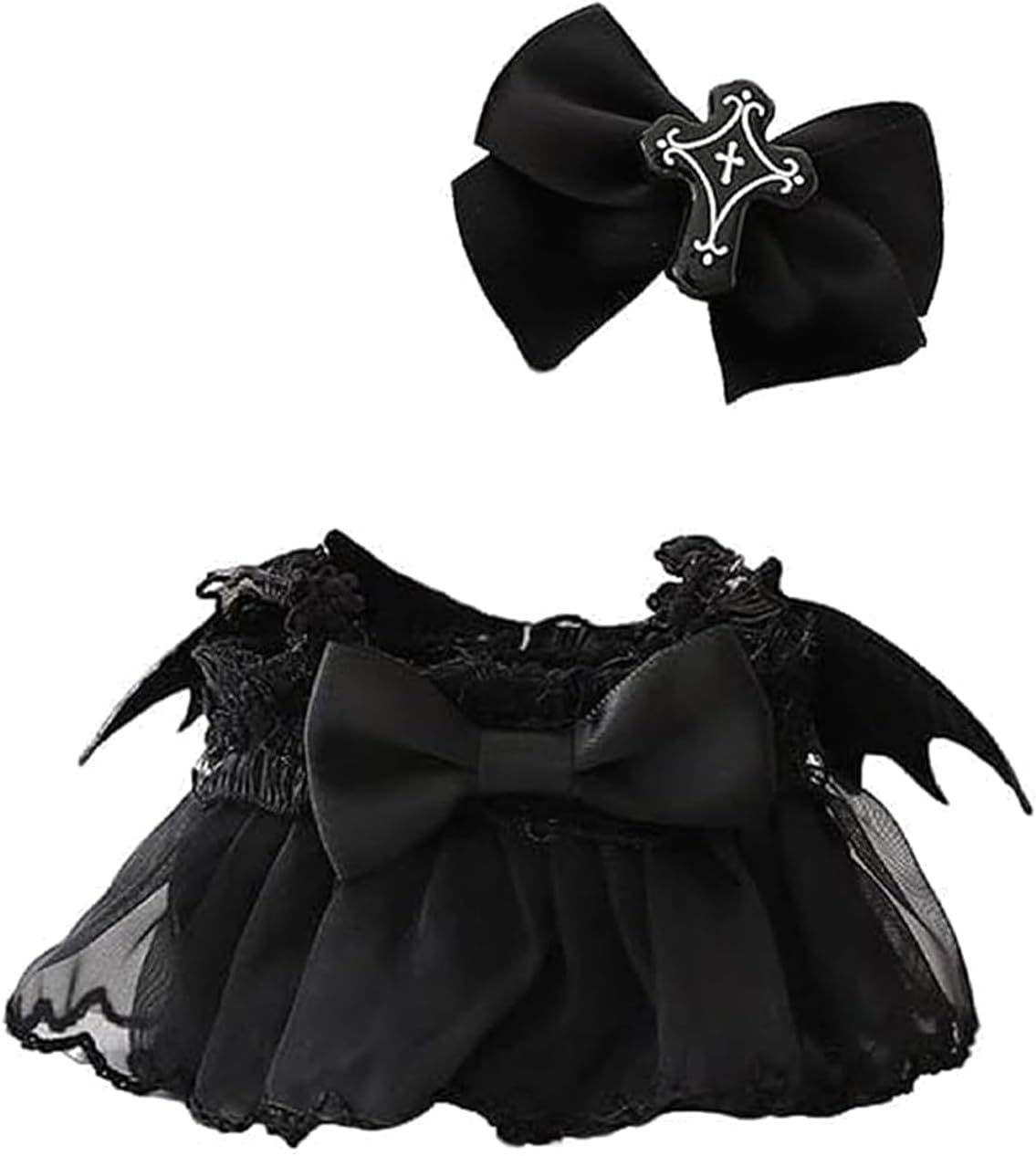 Doll Clothes, Dress to Impress Dolls, 2 Pcs Black Doll Outfit with Bow and Dress, for Kids, for Boys and Girls, for Birthdays and Holidays