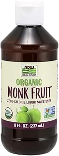 NOW Foods, Certified Organic Monk Fruit Liquid, Zero-Calorie Liquid Sweetener, Non-GMO, Low Glycemic Impact, 8-Ounce