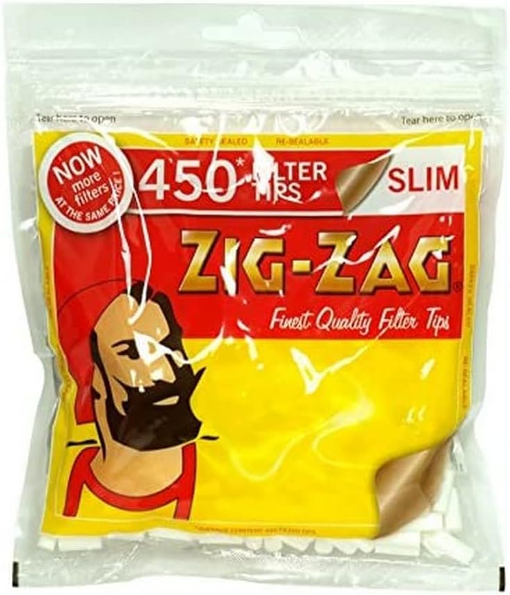 4lite Zig Zag Slim Filter Tips for Cigarettes, 500 g, Pack of 450