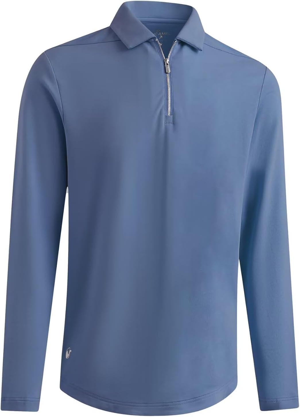 Men's Long and Short Sleeve Casual Zipper Polo Shirt Plain Lightweight Polo Soft Breathable Business Polo Shirt