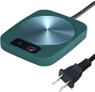 Beverage Cup Warmer for Desk, Portable Cup Warmer for Travel, Home Office Mug Warmer & Coffee Warmer for Cocoa, Milk, Tea, Water, Candle, Aluminum Metal Panel (Green)