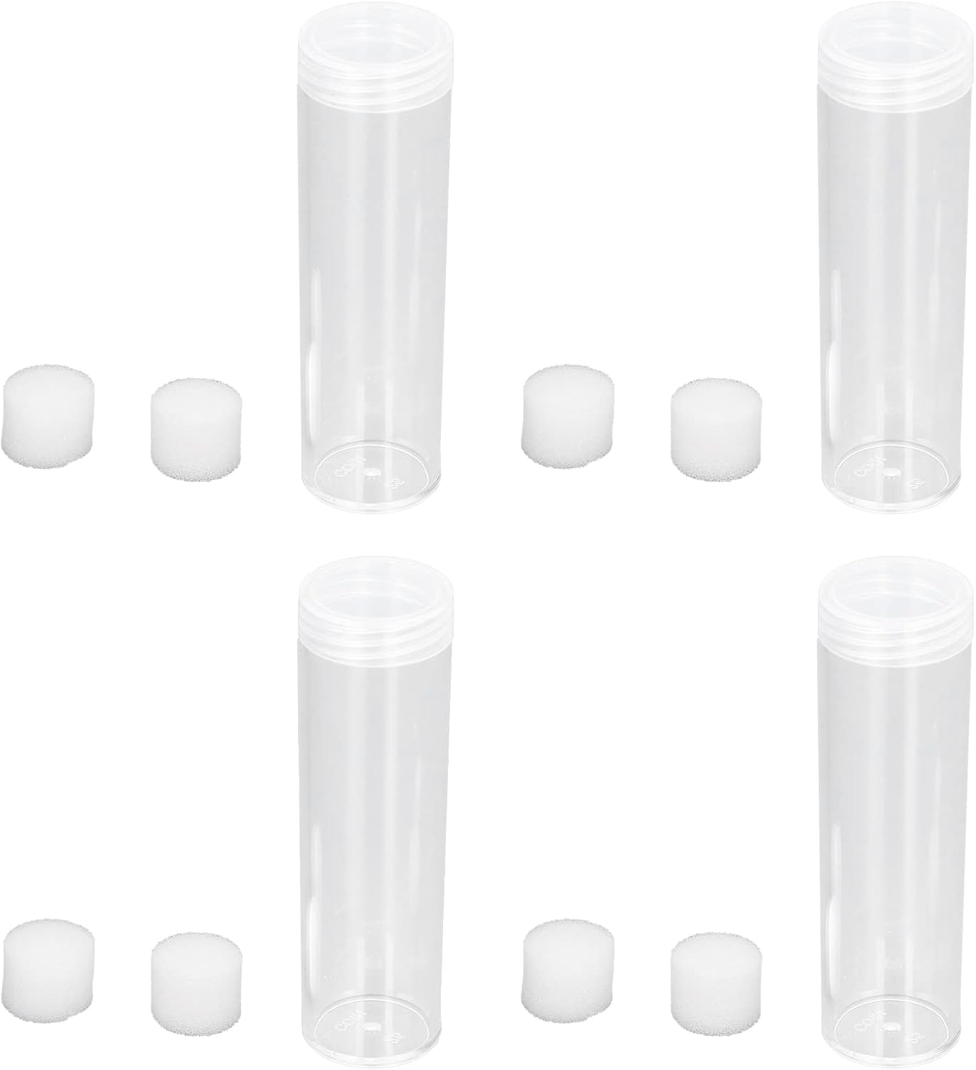 Haofy Clear Plastic Coin Storage Tubes, Coin Storage & Shipping Boxes Organizer for 25mm Coins with Cushion Sponge, Ideal for Collectors and Small Item Clear Plastic