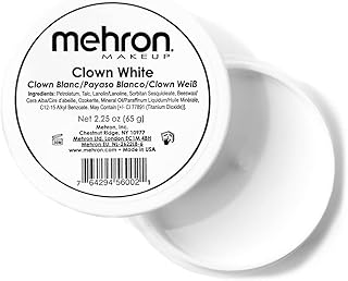Mehron Makeup Clown White Professional Face Paint Cream Makeup | White Face Paint for Stage, Film, Cosplay, & Mime | Halloween Clown 2.25 oz (65g)