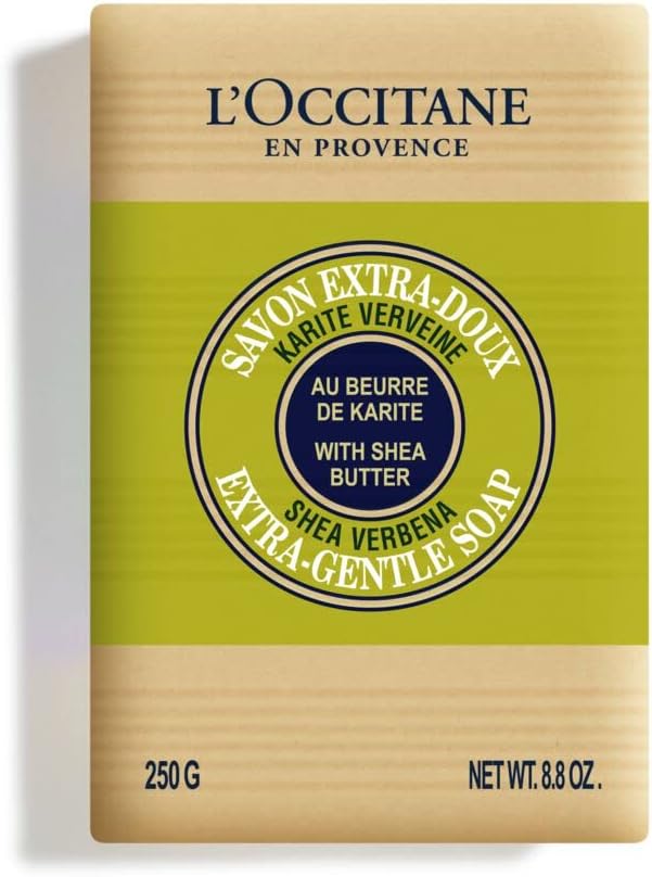 L'OCCITANE Deluxe Sized Shea Butter Verbena Extra Gentle Soap 250g | Citrus Scented | Palm Oil Free, Vegan & 99% Readily Biodegradable | Sustainable & Luxury Beauty Body Wash for All Skin Types