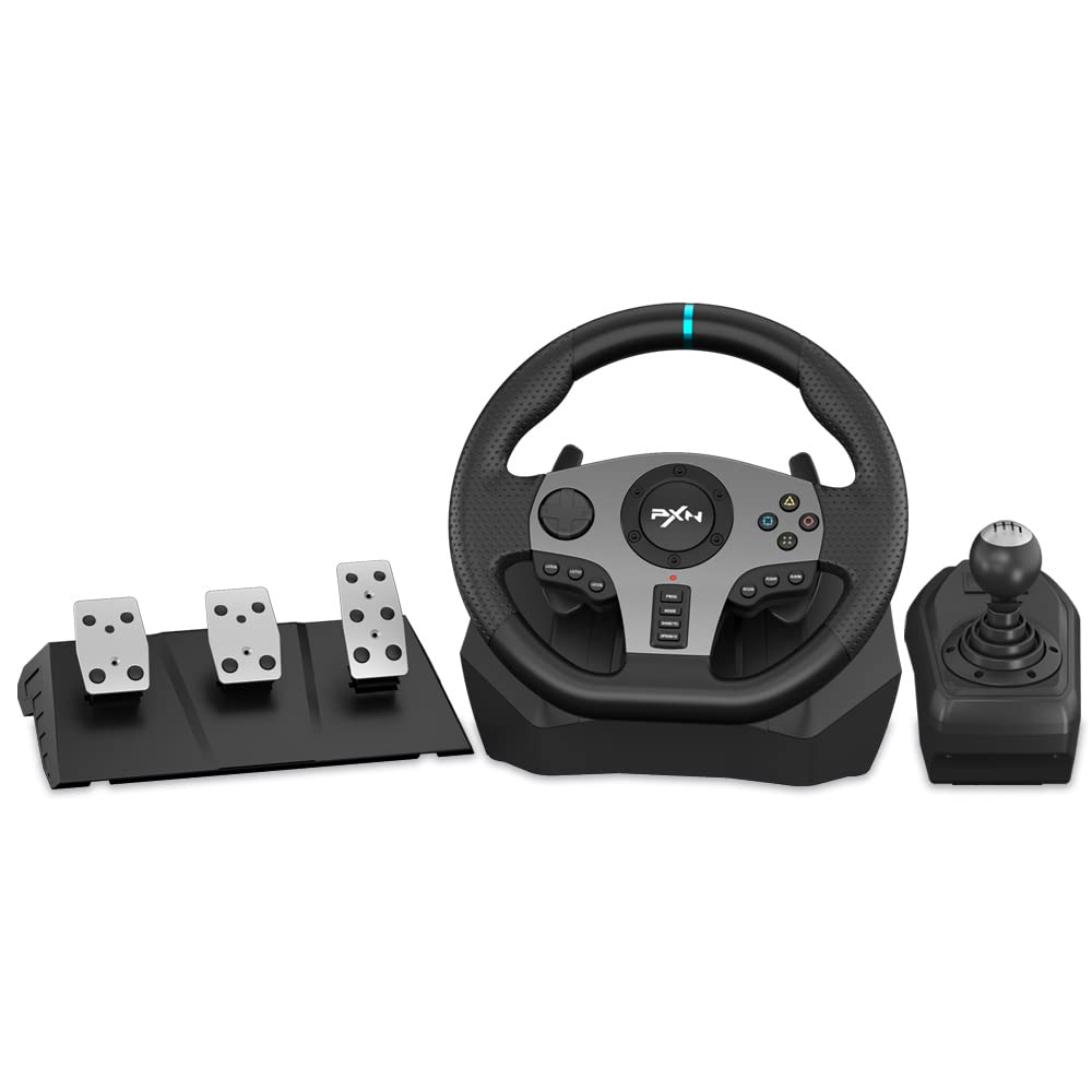 PXN PC Racing Wheel with 3-pedal Pedals And Shifter Bundle V9 Universal Usb Car Sim 270/900 degree Race Steering Wheel Compatible with Xbox One, Xbox Series X/S, PS3, PS4,PC,Switch(Used - Like New)