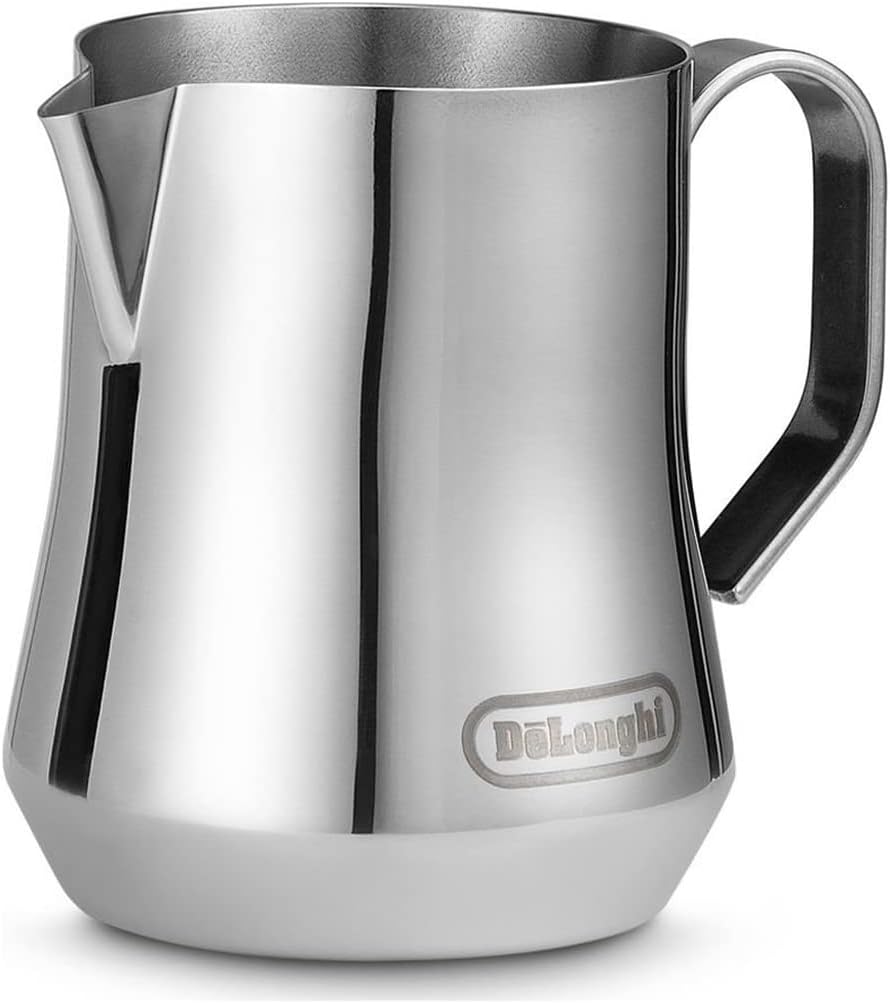 De'Longhi DLSC060 ECO 311.W / BK / R / B milk jug, 18/8 stainless steel, 350 ml, 12 oz