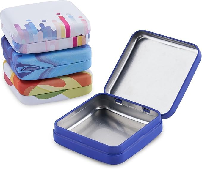 ZEISS Lens Cleaning Accessory Tin Box Containers with Hinge Lids, Pack of 4