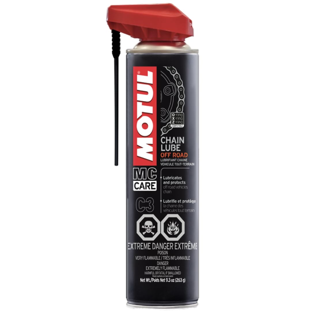 Motul MC Care C3 Off RoadChain Lube – Motorcycle Chain Lubricant Spray for Dirt Bikes & ATVs, High Adhesion, Anti-Wear & Mud Resistance, O-Ring Safe, 9.3 oz