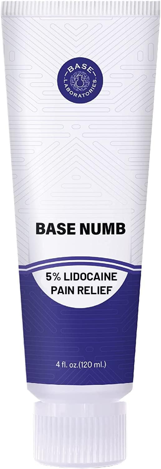 BASE LABORATORIES 5% Lidocaine Numbing Cream - Topical Anesthetic Cream for Pain Relief - 4 Fl Oz