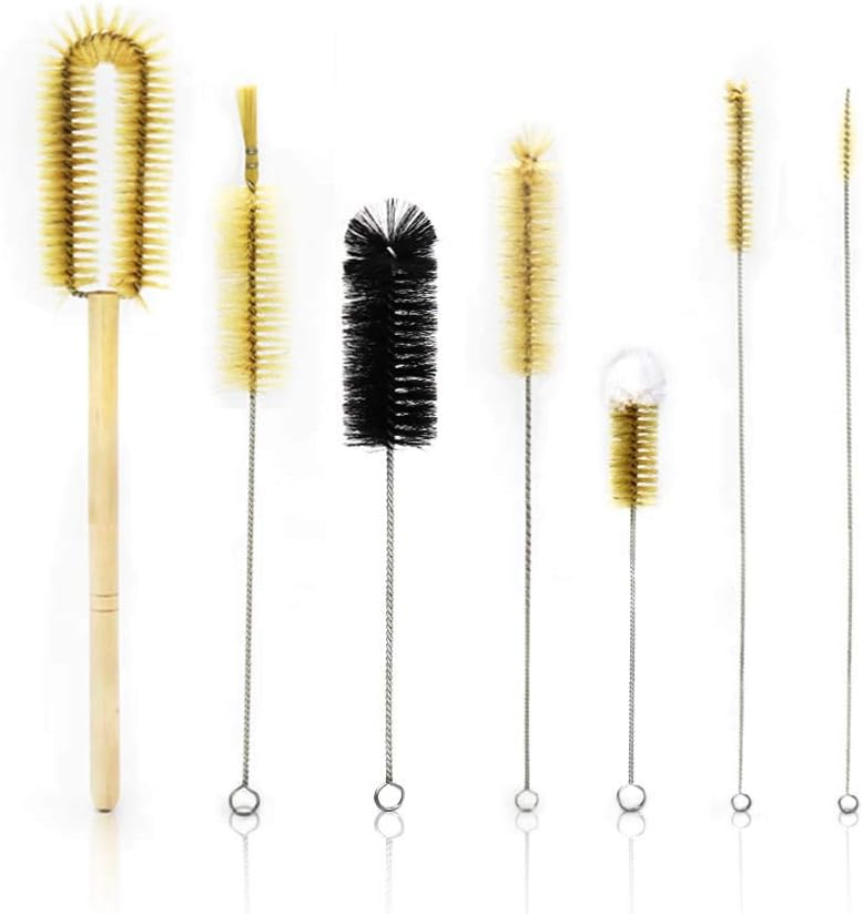 ULAB Scientific Lab Cleaning Brush Set, 7 Sizes for Different use, one Beaker Brush, one Buret Brush, one Cylinder Brush, Four Tube Brushes, UCB1001