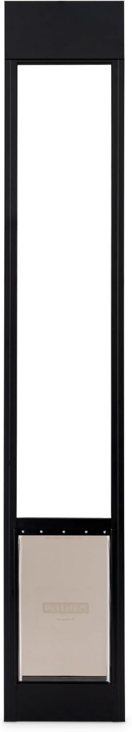 PetSafe Sliding Glass Pet Door - No-Cut DIY Install Doggy Door for Renters - Aluminum Frame - Adjustable Height 75 7/8" to 81" - Ideal for Large Dogs Up to 100 lb - Black
