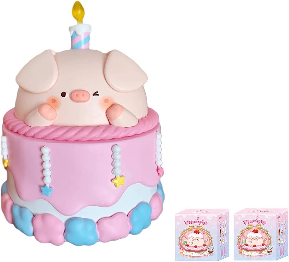 Aven Rabbit Piko Pig Dessert Series Blind Box Action Figures Mystery Box Cute Random Toys Birthday Gift Christmas Collectible Toy for Desktop Ornaments, 2 PCS