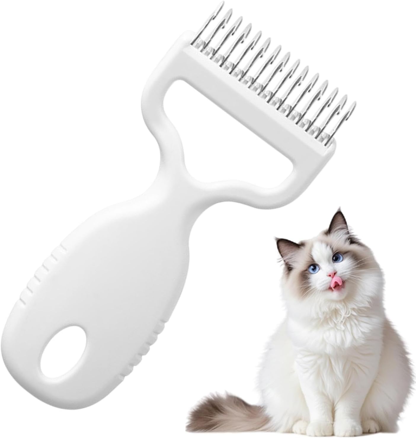 Candures Dematting Comb for Dogs, Shedding Brush with Stainless Steel, Pet Grooming Tool for Removing Mats, Tangles, and Loose, Ideal for Cats and Long-Haired Breeds