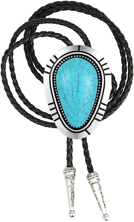 HUABOLA CALYN Bolo tie, Handmade Round Shape Western Cowboy Bola Tie