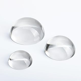 3pcs Clear K9 Crystal Dome Magnifier Glass Paperweights for Home Decor Reading Newspapers(2.3 inch,1.9 inch,1.5 inch)
