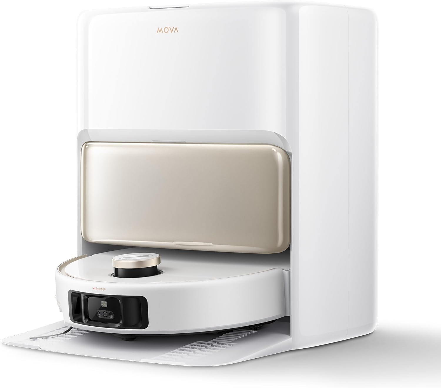Mova V50 Ultra Complete The robot vacuum cleaner and mop with automatic emptying has a suction power of 24,000 Pa, thermal sweeping with DuoSolution system, FlexiRise navigation and a StepMaster