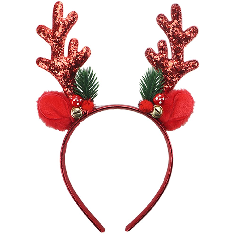 Christmas headbands for women,Red Reindeer Antlers Hair Bands,Holiday Party Decorations Christmas Costume Christmas Accessories for Women Girls