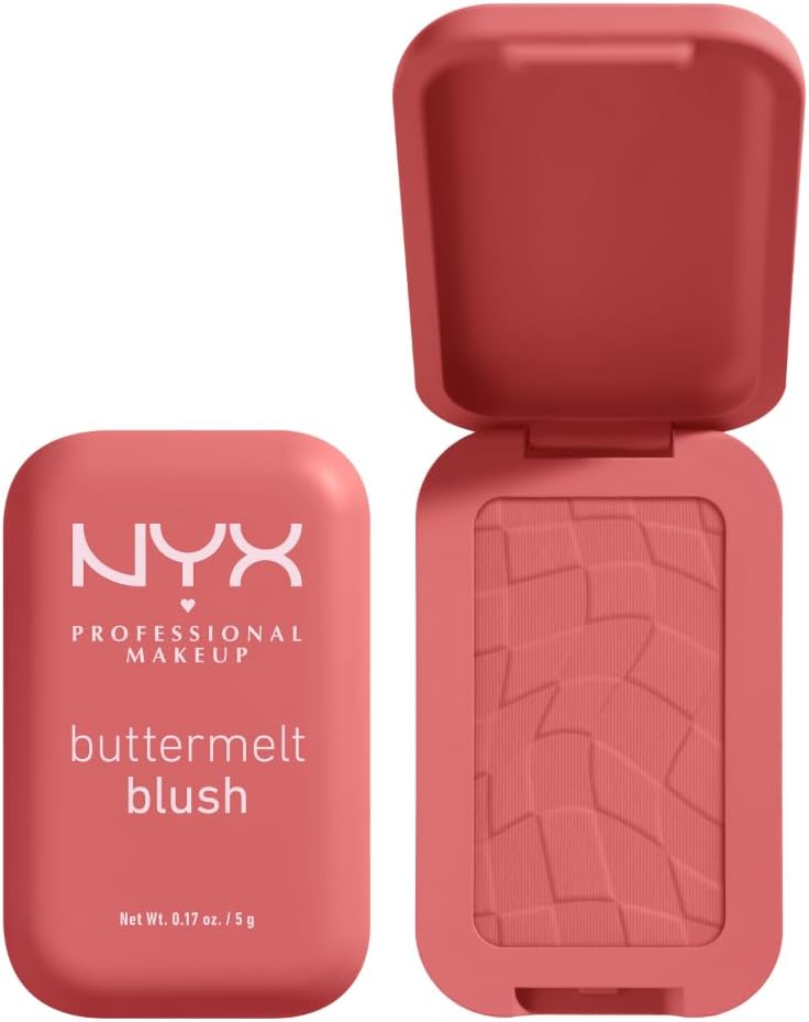 NYX Professional Makeup Buttermelt Powder Blush, Up To 12H Wear, Seamless Blending, Fade and Transfer Resistant, With Shea and Mango Butter, Vegan Formula, Shade: Feeling Butta