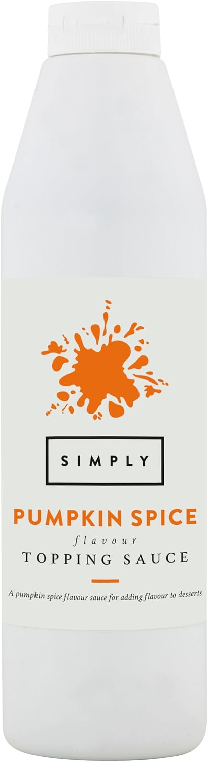 Simply Pumpkin Spice Topping Sauce, Ready to Use Dessert Sauce for Ice Cream, Waffles, Pancakes, Coffee & Milkshakes (1kg)