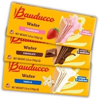 Bauducco Wafers 12 Pack Assorted - Chocolate, Vanilla and Strawberry - Crispy and Delicate with 3 Layers of Cream - 60 oz