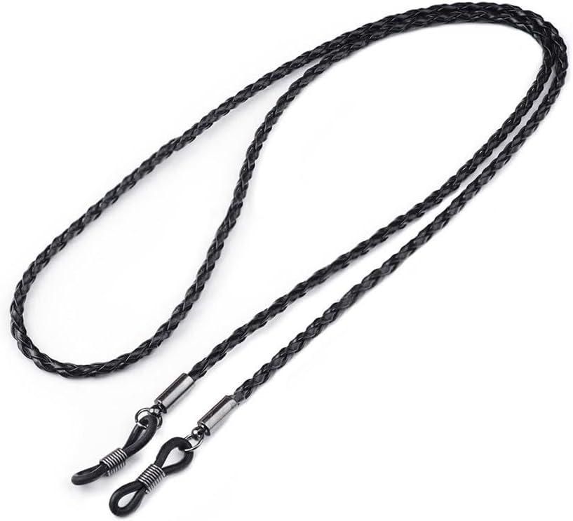 Eyeglass Strap Chains, Eyeglasses Strap for Men Women, Leather Glasses Holder Around Neck Chains Straps, Multicolor PU Leather Glasses Lanyard for Mom Grandma