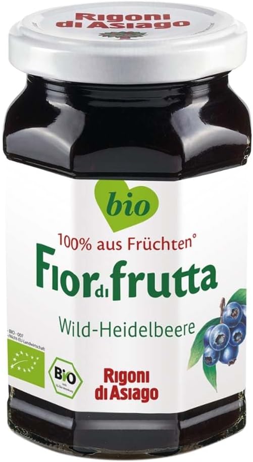 3X Rigoni di Asiago Fiordifrutta Italian Wild Bluberry Jam BIO 250g