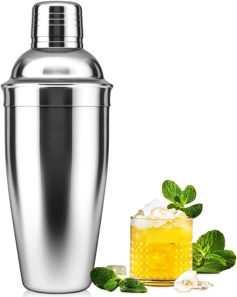 NewGF Cocktail Shaker,Drink Mixer with Built-in Strainer for Mixing Drinks Margaritas,Beginner Friendly Stainless Steel Mixer Bar Utensil Tool