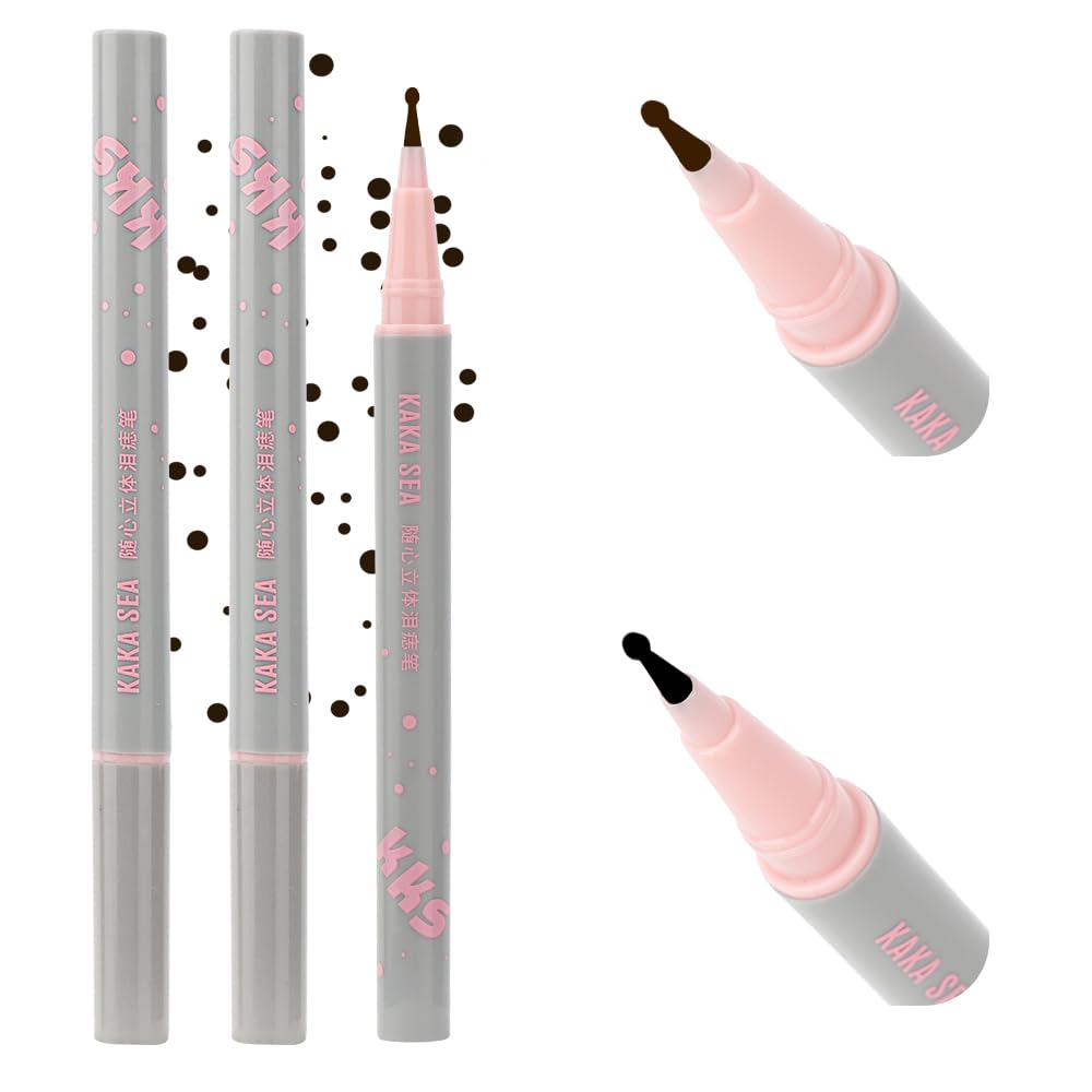 WALLFID Writing Instrument, Natural Brown+Black Freckle Pen, Waterproof, Small Round Head, Magical Spot Pen (1 Count)