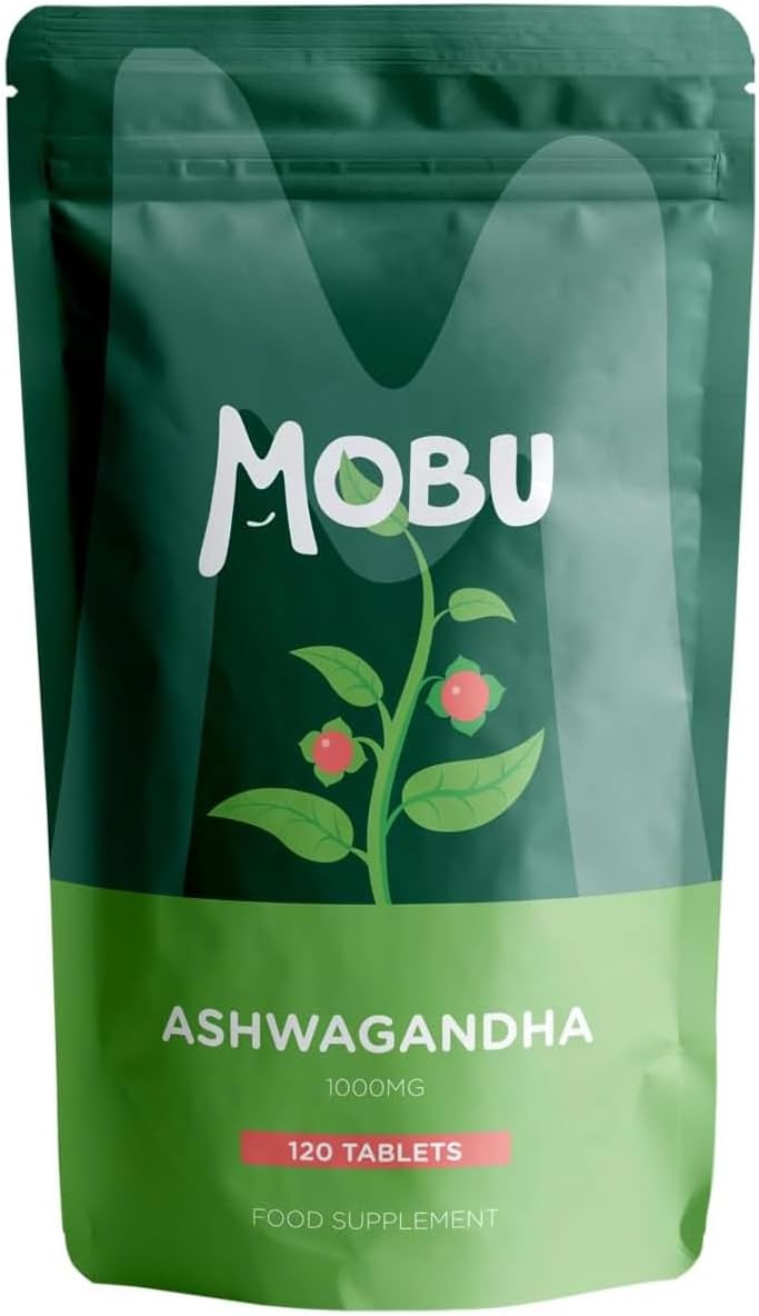 Ashwagandha 1000mg 120 Tablets | High Strength Ashwagandha Supplement | Ayurvedic | GMP Approved | Vegan | Letterbox Friendly | MOBU UK